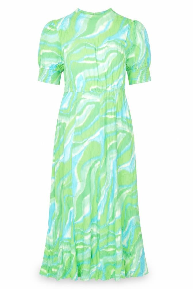 Gallery Womens Green Tie Dye Maxi Dress Size 16 3/4 Sleeve