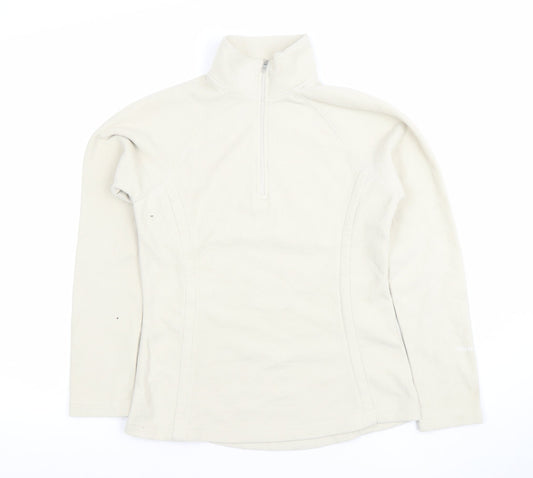 Petrolskin Women Beige 1/4 Zip Fleece Pullover Sweatshirt Size 8
