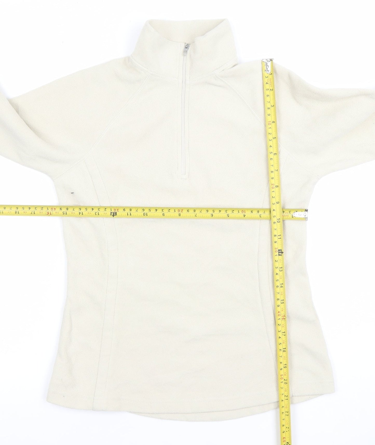 Petrolskin Women Beige 1/4 Zip Fleece Pullover Sweatshirt Size 8