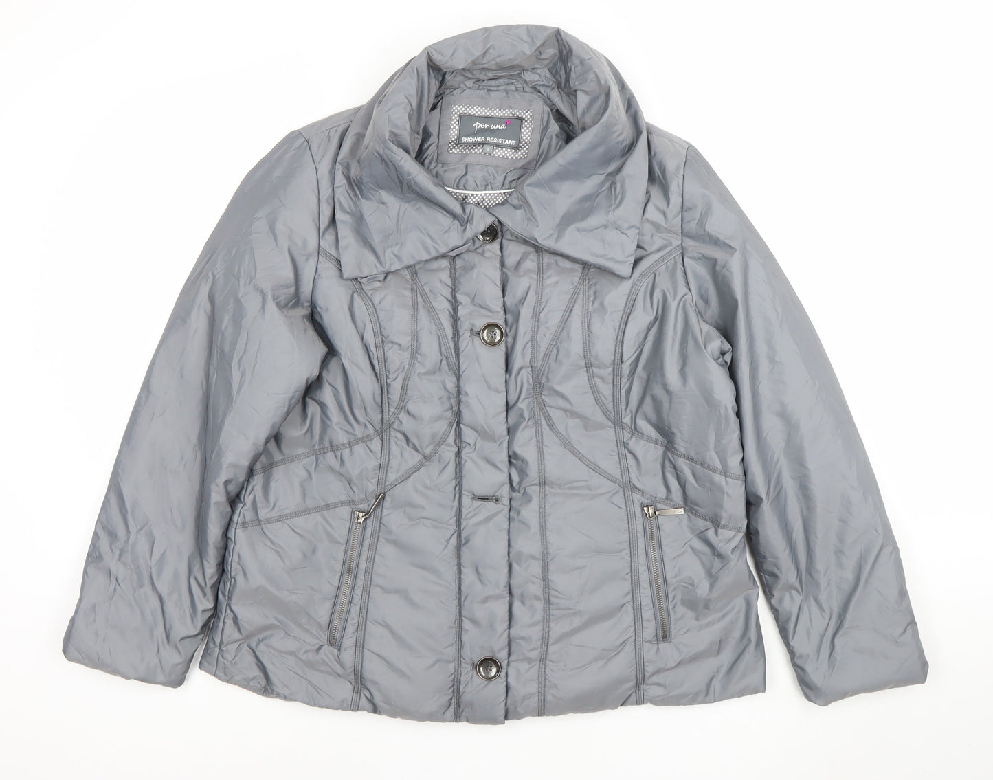 Marks and Spencer Per Una Women's Grey Size 10 Shower Resistant Puffer Jacket