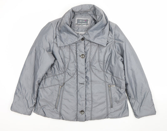 Marks and Spencer Per Una Women's Grey Size 10 Shower Resistant Puffer Jacket