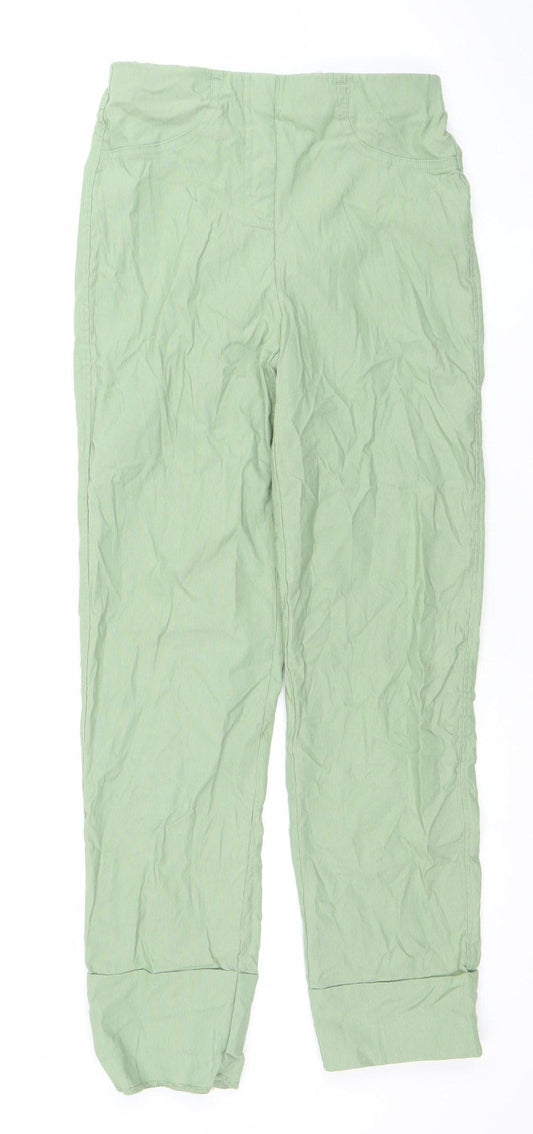 Gallery Womens XS Green Casual Viscose Elastic Waist Trousers