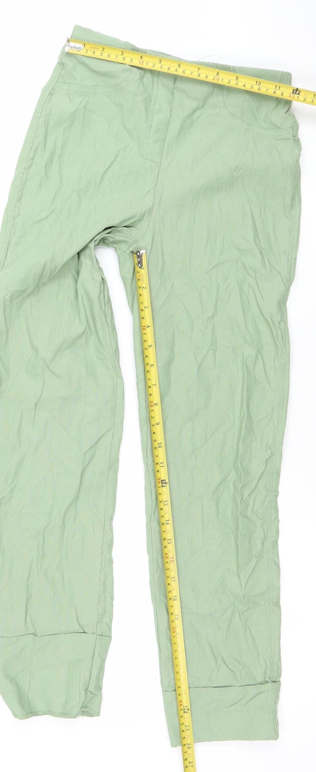 Gallery Womens XS Green Casual Viscose Elastic Waist Trousers