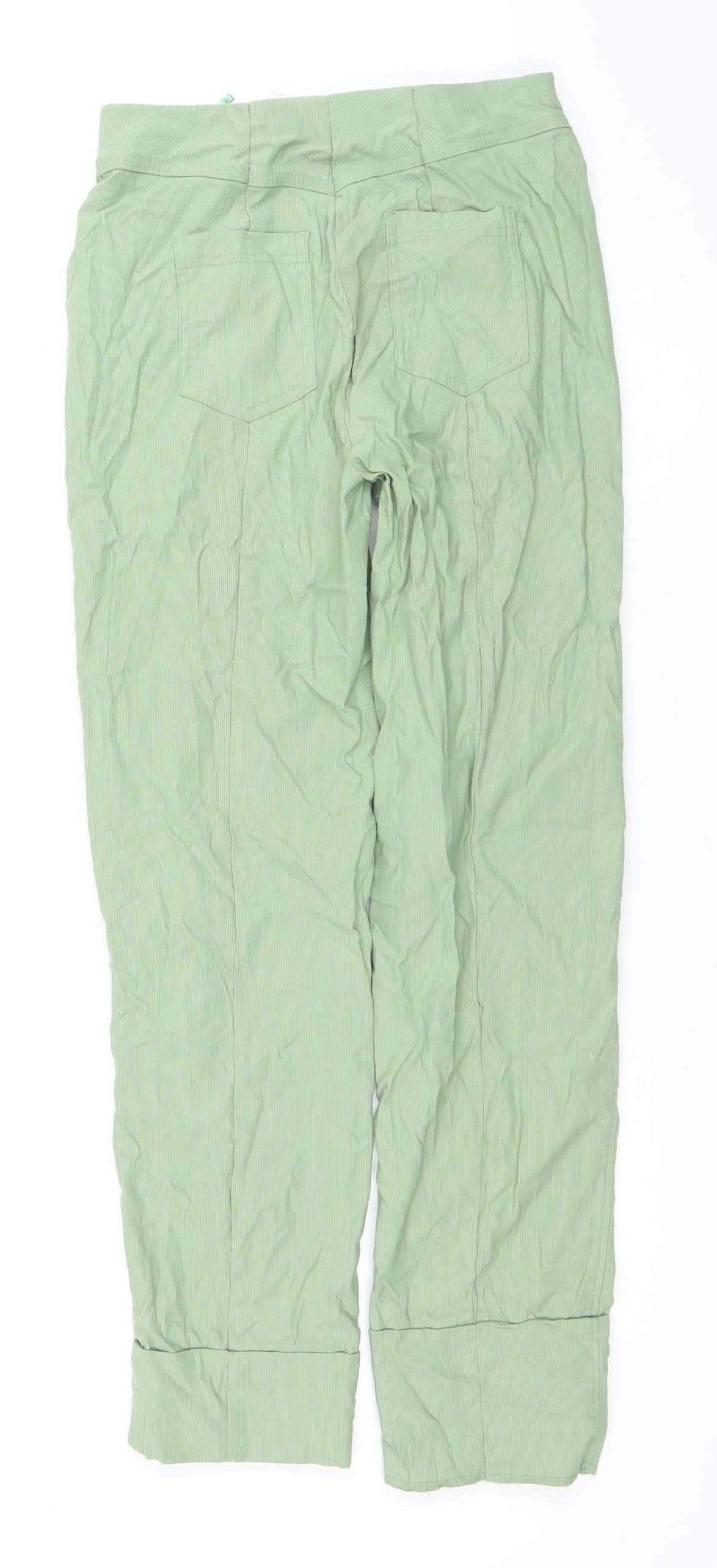 Gallery Womens XS Green Casual Viscose Elastic Waist Trousers