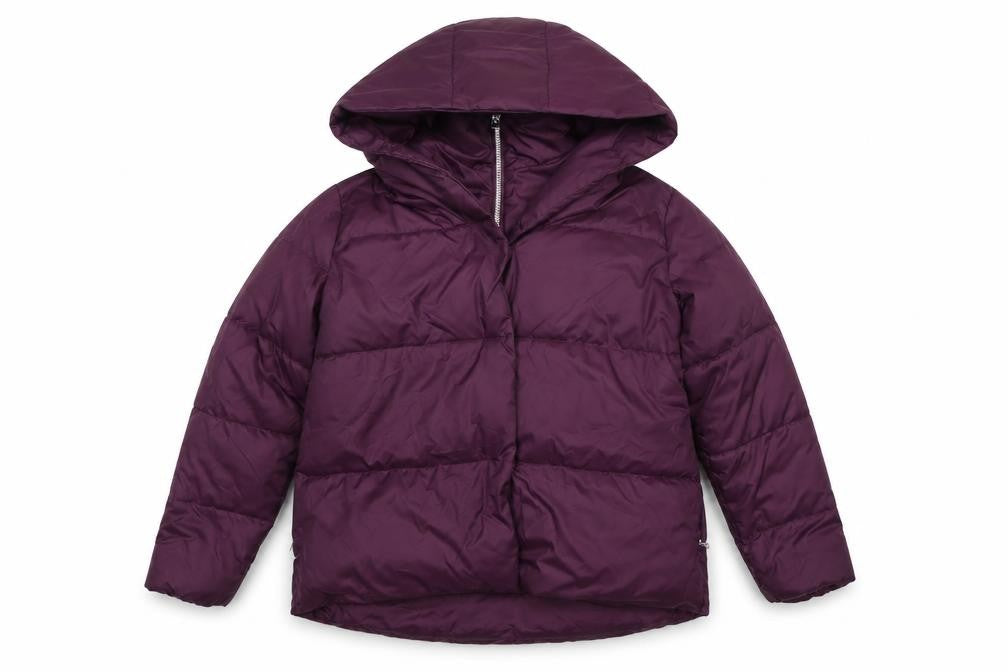 Gallery Womens Purple Hooded Puffer Jacket Size 12 Winter Coat