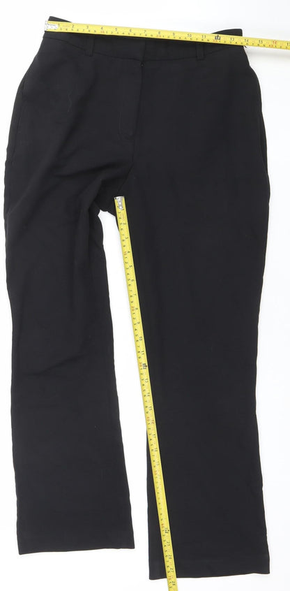 Back view of Dunnes Women's Black, size 10, Straight Leg Trousers