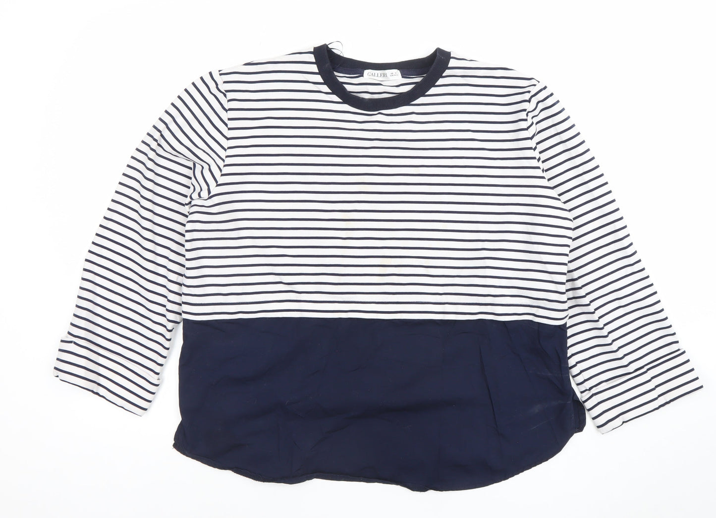 Gallery Women Navy Stripe Long Sleeve Jersey Tunic Top UK M