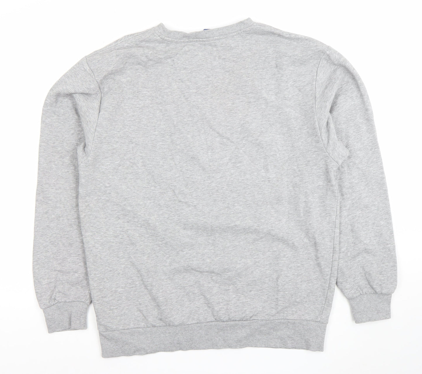 H&M Men's Grey Pullover Sweatshirt M Embroidered I AM OK
