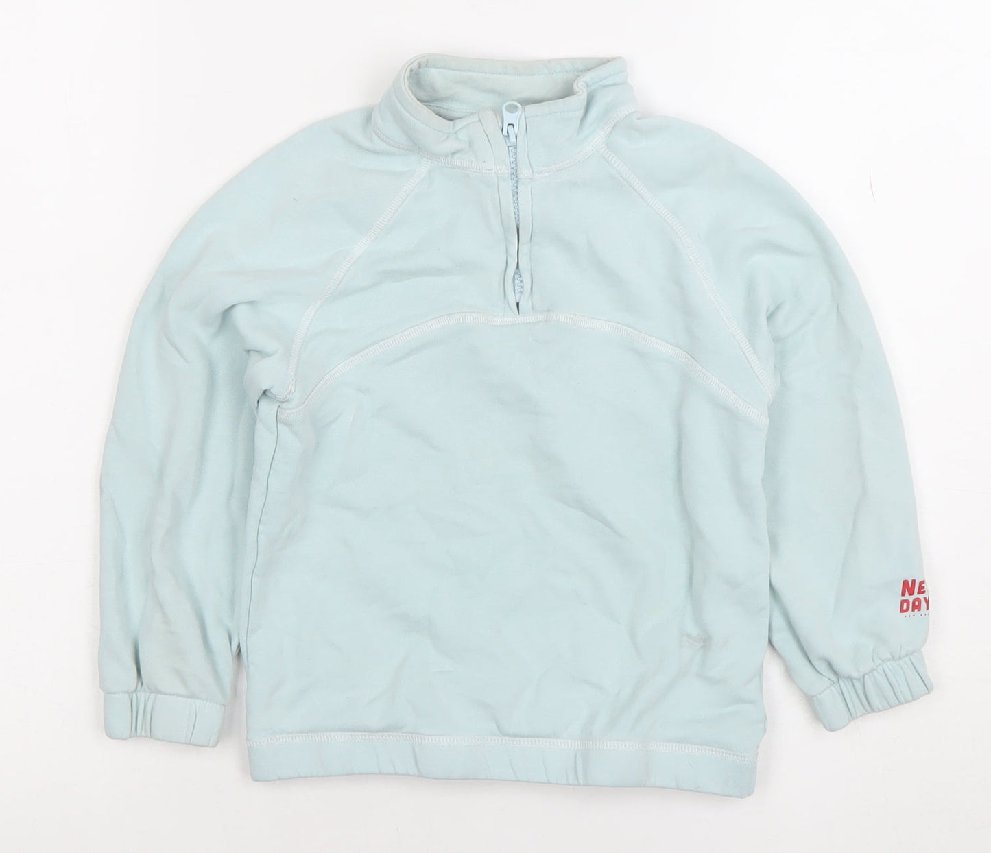 H&M Boys Blue 5-6 Years 1/2 Zip Fleece Sweatshirt Pullover Top
