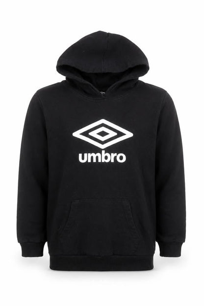 Umbro Boys Black Pullover Hoodie 9-10 Years Cotton Blend Logo Design