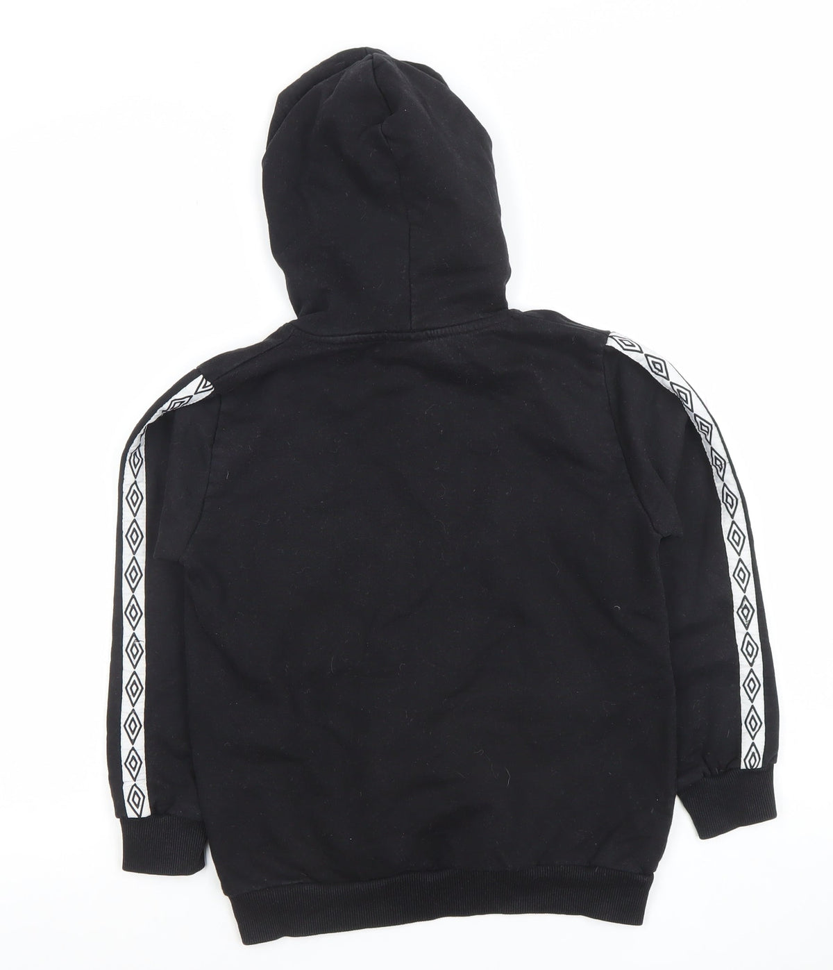 Umbro Boys Black Pullover Hoodie 9-10 Years Cotton Blend Logo Design