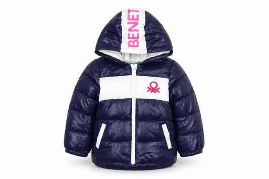 United Colors of Benetton Blue Puffer Jacket 18-24 Months Unisex Hooded Warm Coat