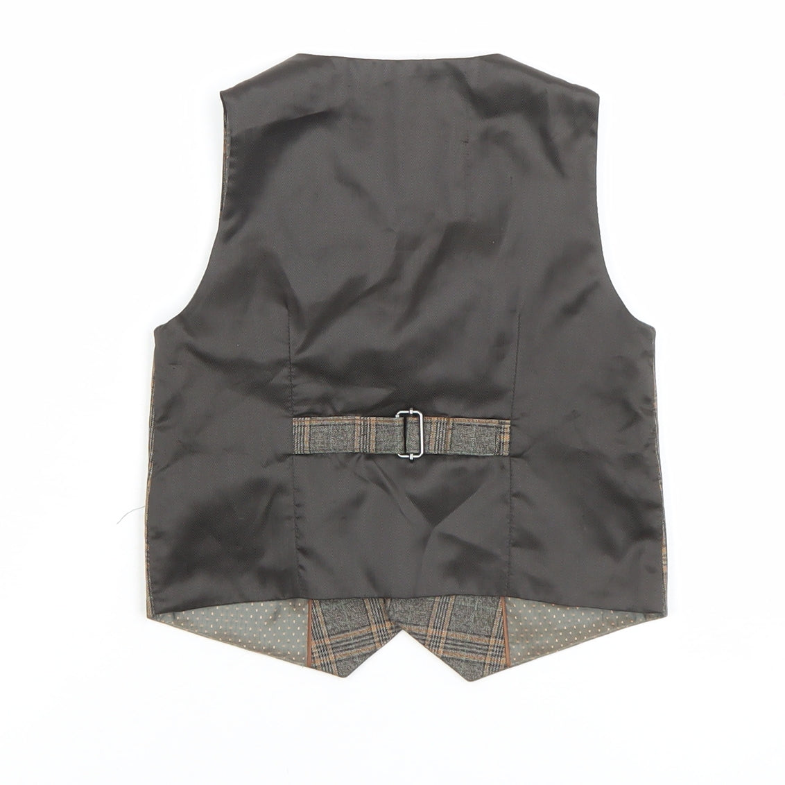 NEXT Unisex Baby Brown Check Waistcoat 18-24 Months Formal Suit Vest