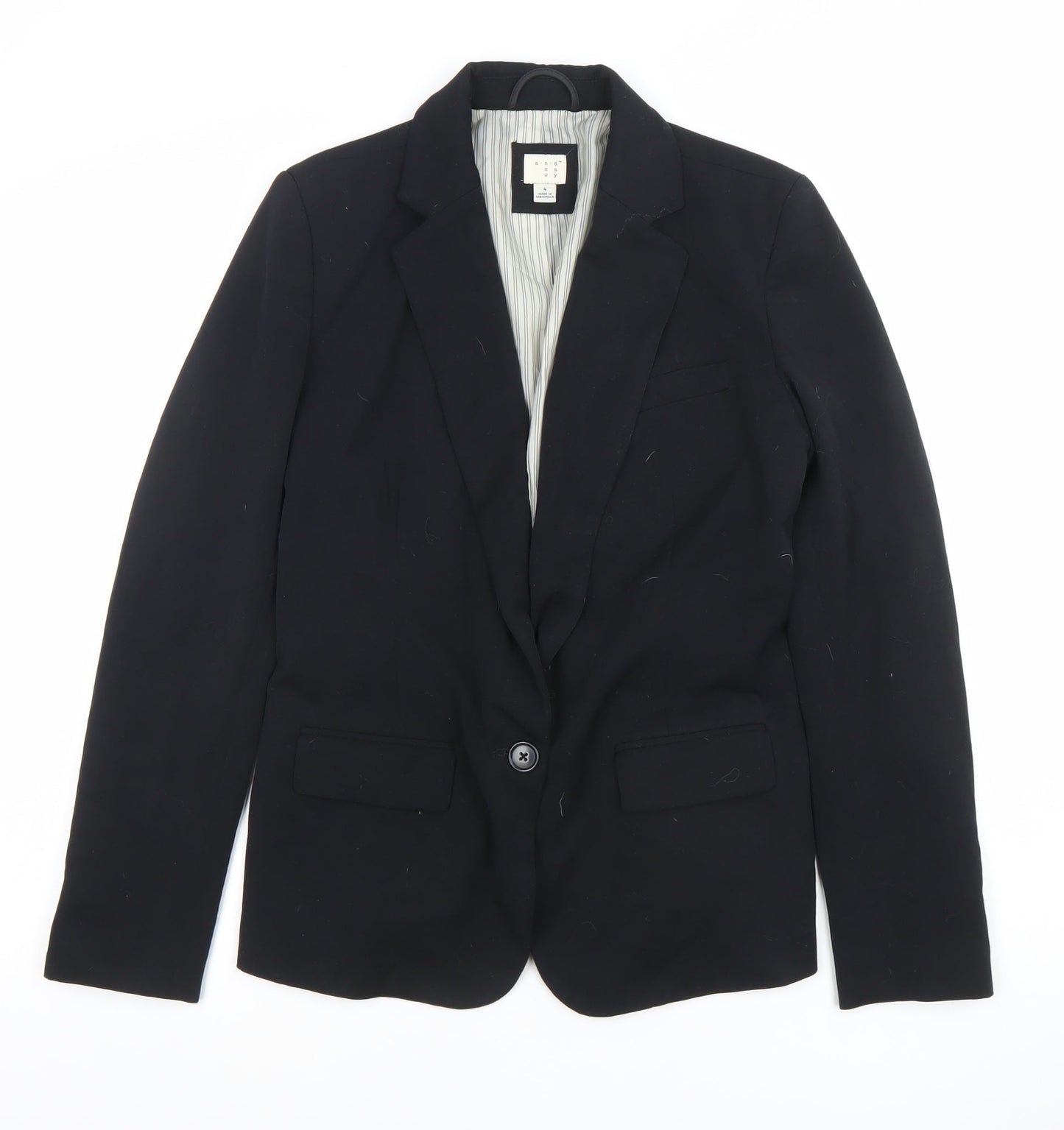 And Away Women's Black Size 8 Single-Breasted Lined Blazer