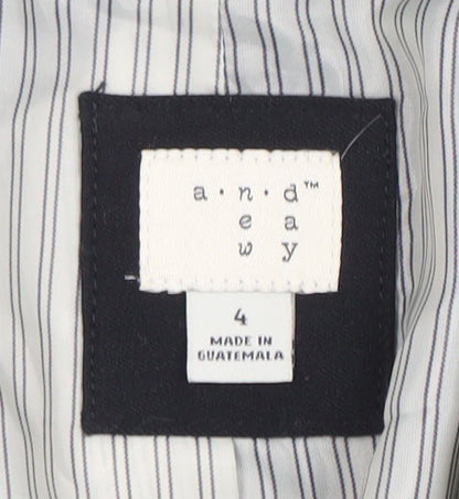 And Away Women's Black Size 8 Single-Breasted Lined Blazer