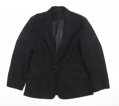 Essentials Women’s Black Size 12 Classic Lined Suit Jacket