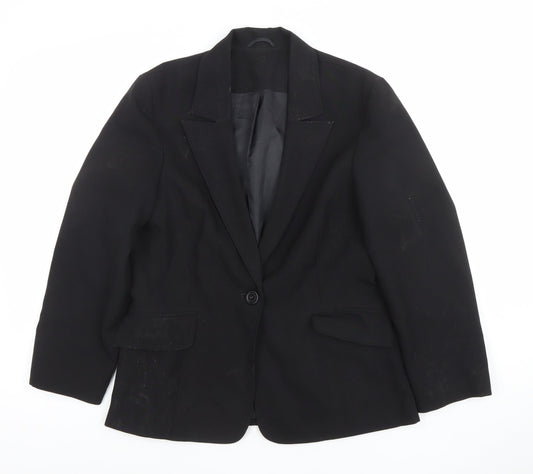 Essentials Women’s Black Size 12 Classic Lined Suit Jacket