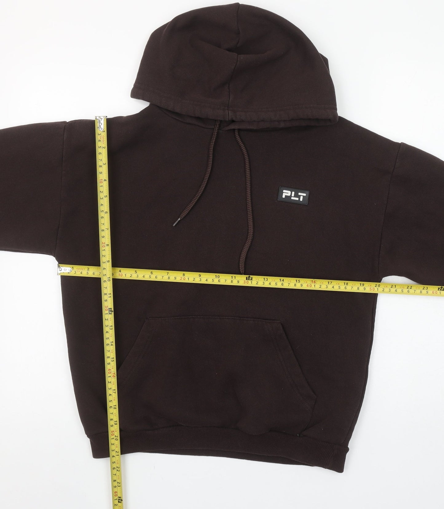 PrettyLittleThing Women's Brown Pullover Hoodie Size 4 Cotton Blend