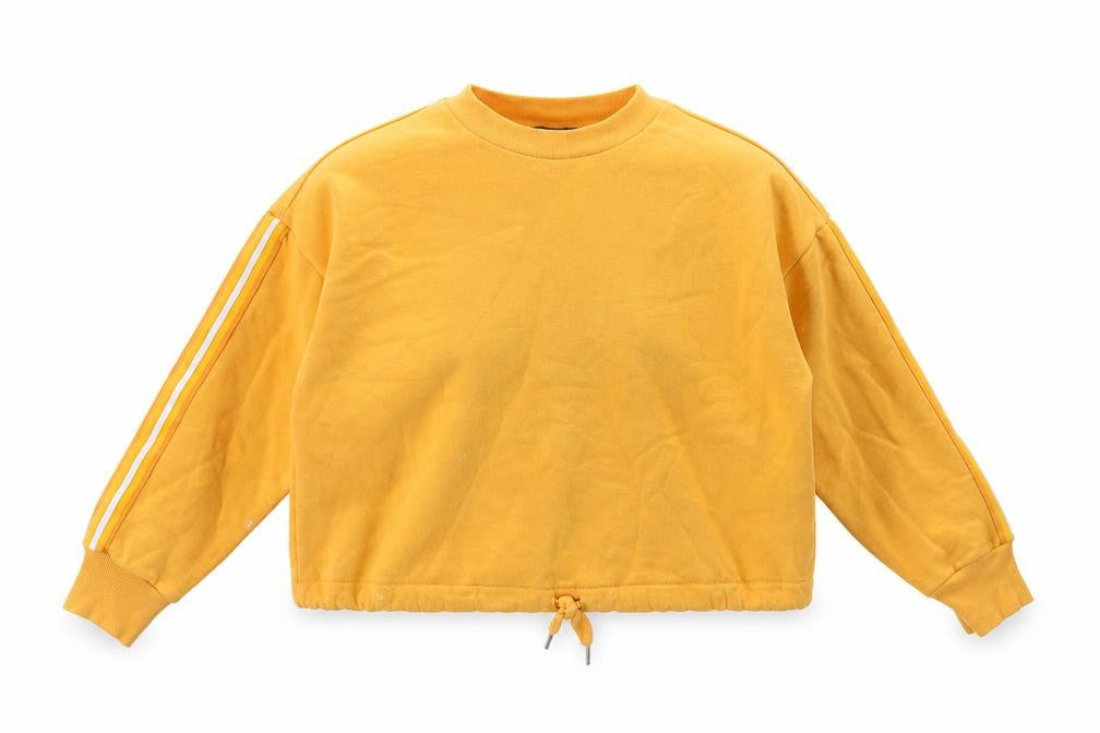 Marks & Spencer Women Yellow Drawstring Crew Neck Pullover Sweatshirt XS
