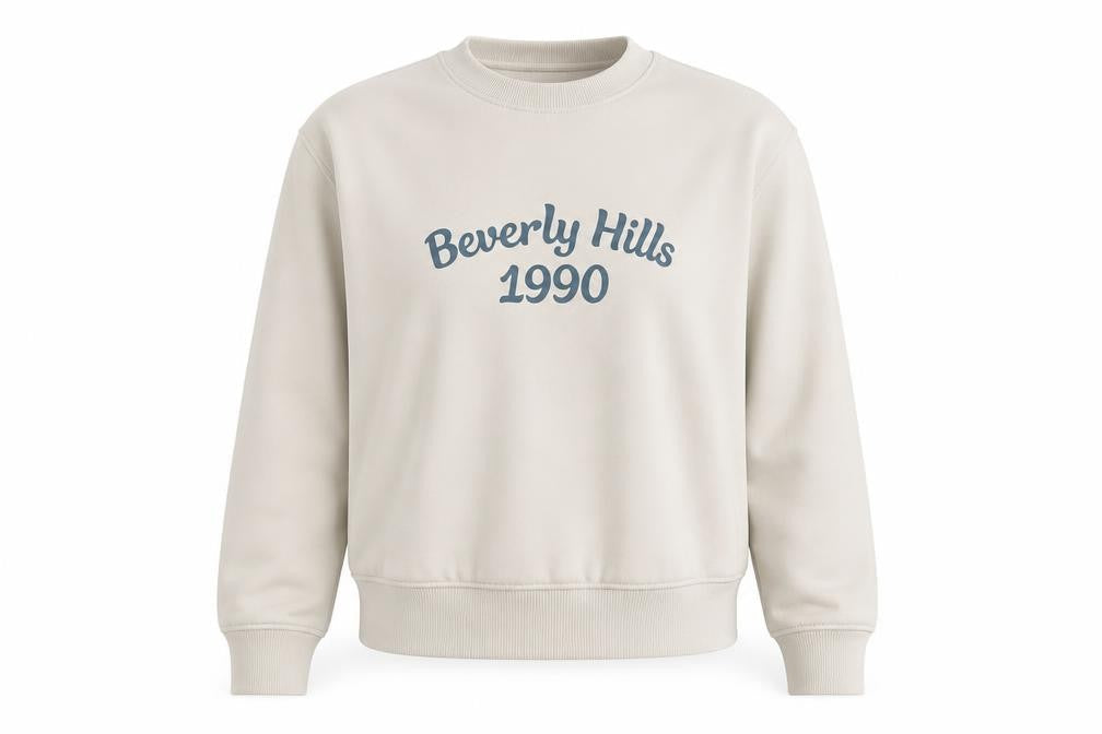 Primark Cares Women's Beige Beverly Hills 1990 Pullover Sweatshirt XS