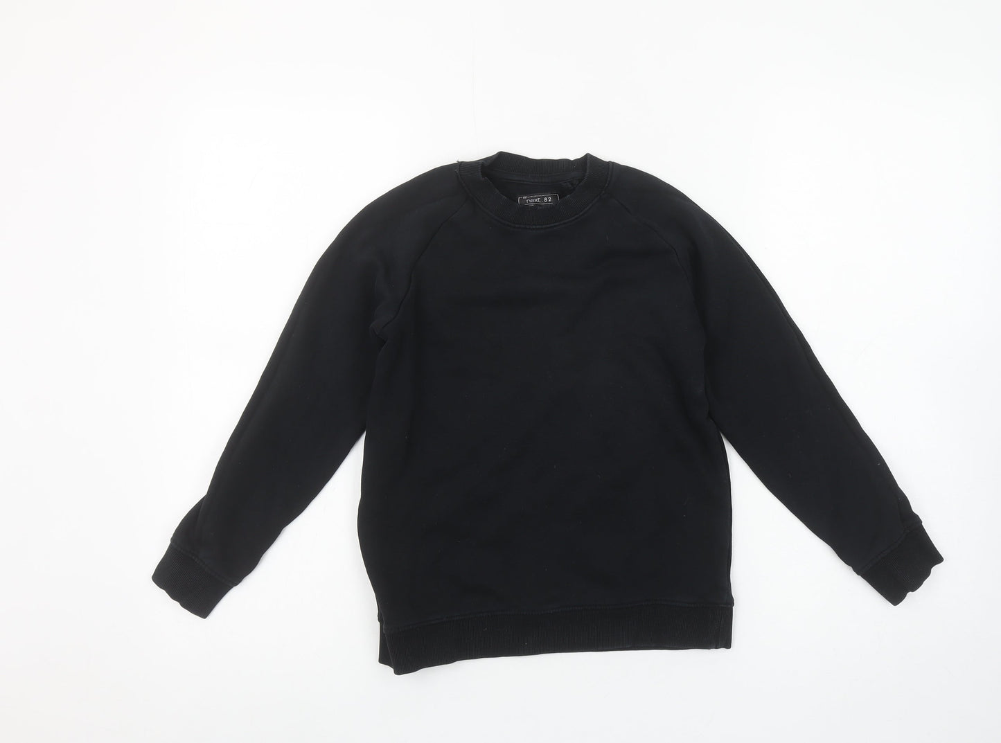 Next Boys Black Cotton Blend Crew Neck Fleece Sweatshirt 9 Years