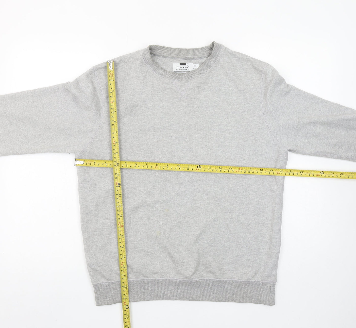 Topman Men's Grey Classic Crew Neck Sweatshirt Size S