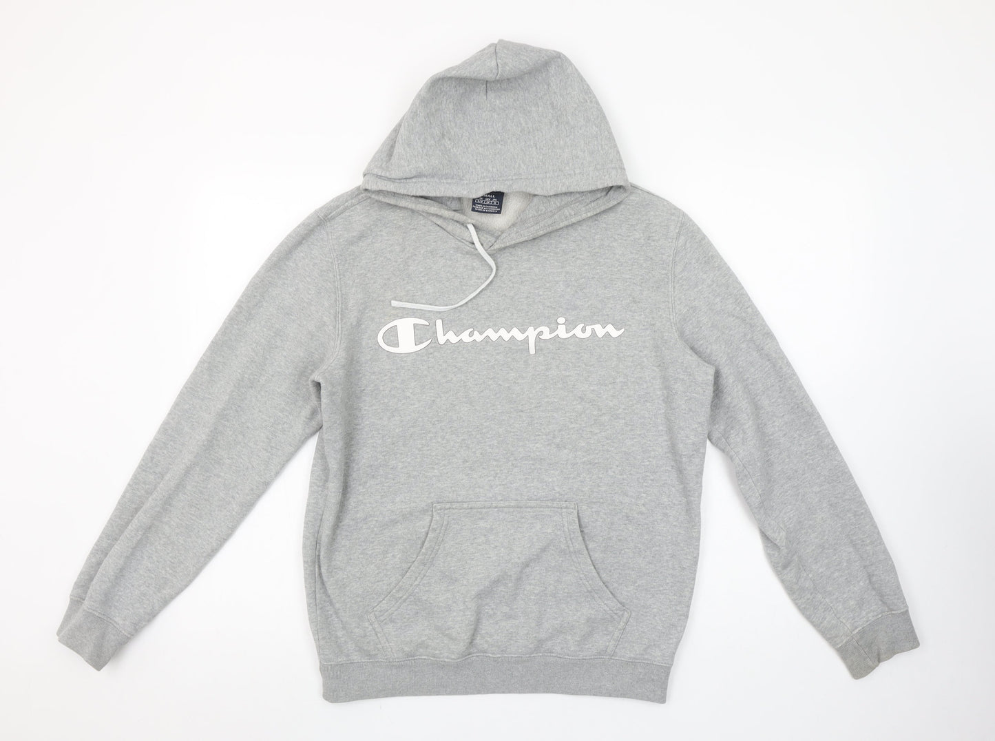 Champion Men's Grey Pullover Hoodie Small Logo Fleece Sweatshirt