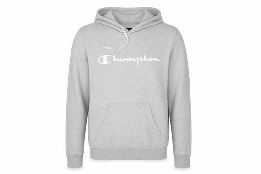 Champion Men's Grey Pullover Hoodie Small Logo Fleece Sweatshirt