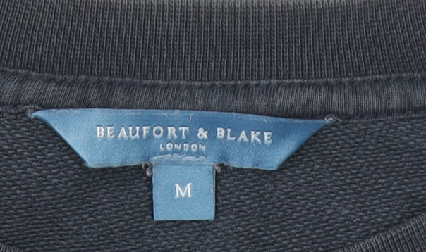 Beaufort & Blake Navy Cotton Crew Neck Sweatshirt M Women