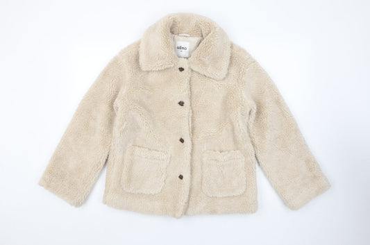 Gémo Women Beige Fleece Button Jacket XS