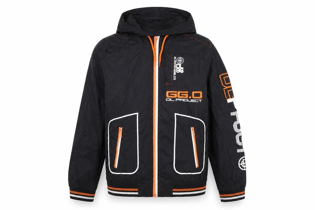 DL Project 86 Men's Black XL Hooded Windbreaker Jacket