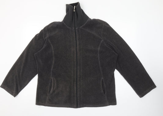 Marks and Spencer Per Una Grey Fleece Zip Jacket Women XL