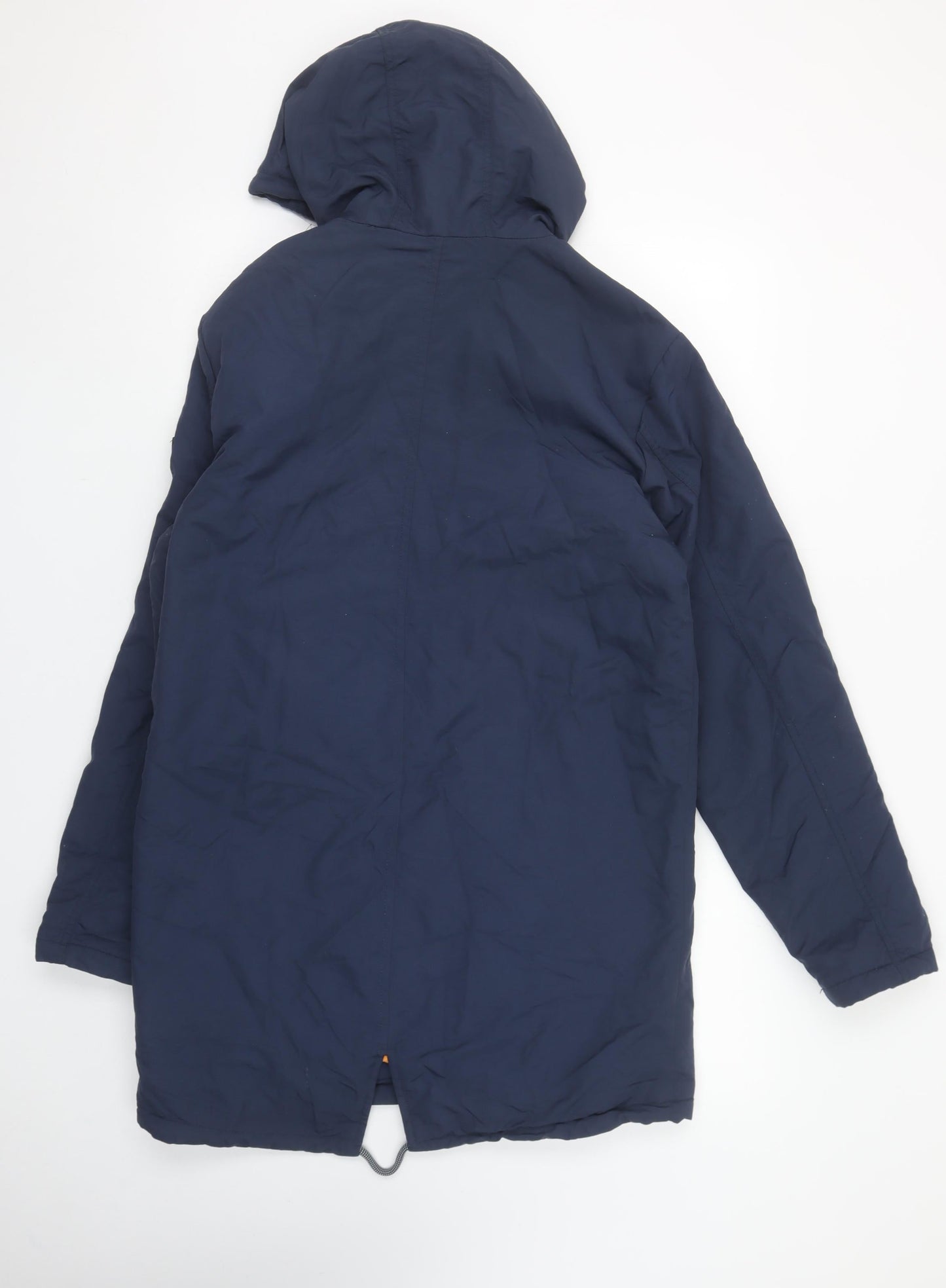 Blend Men's Blue Hooded Parka Jacket Size S Nylon Full Zip