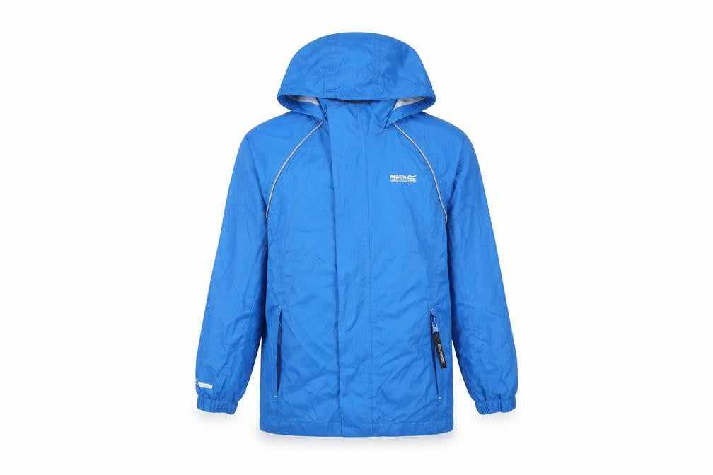 Regatta Boys Blue Hooded Rain Coat 9-10 Years Waterproof Outdoor Jacket