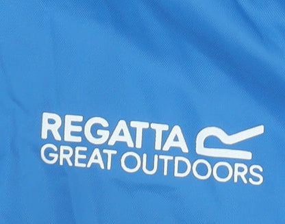 Additional view of Regatta boys’ blue hooded rain coat 9-10 years waterproof outdoor jacket