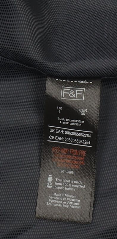 F&F Women's Navy Blue UK 8 Single-Breasted Blazer Jacket