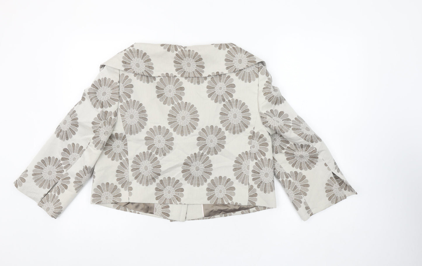 Marks & Spencer Autograph Beige Floral Jacquard Blazer Women Size 12