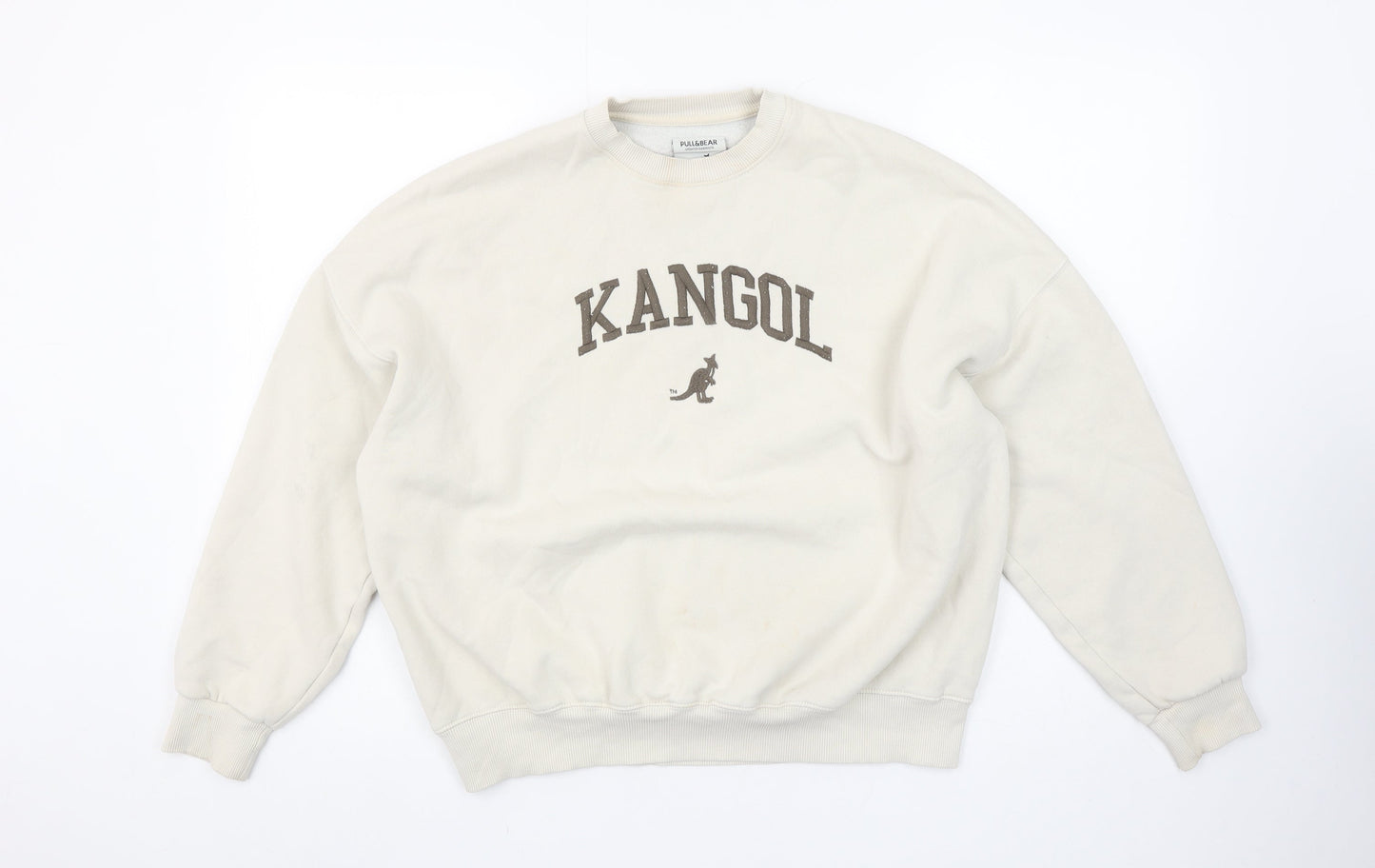 Pull & Bear x Kangol Women’s Beige Cotton Sweatshirt Size S