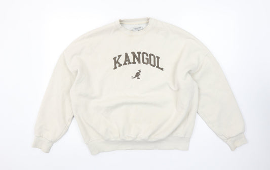 Pull & Bear x Kangol Women’s Beige Cotton Sweatshirt Size S