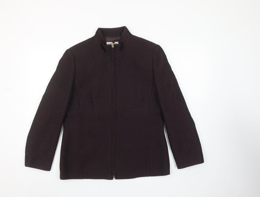 Gold by Michael H Women's Brown Zip Jacket Size 10 Wool Blend