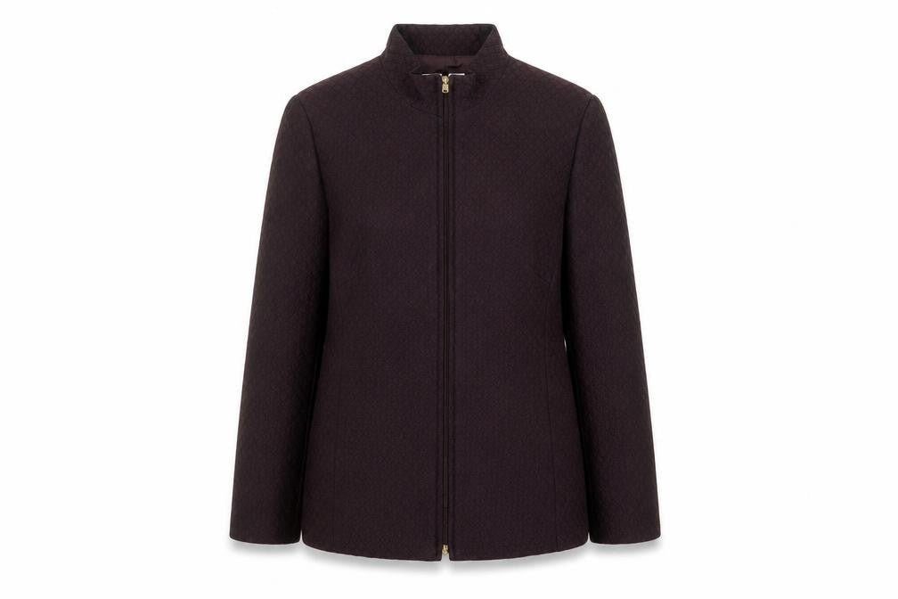 Gold by Michael H Women's Brown Zip Jacket Size 10 Wool Blend