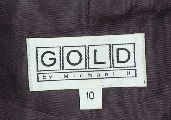 Gold by Michael H Women's Brown Zip Jacket Size 10 Wool Blend