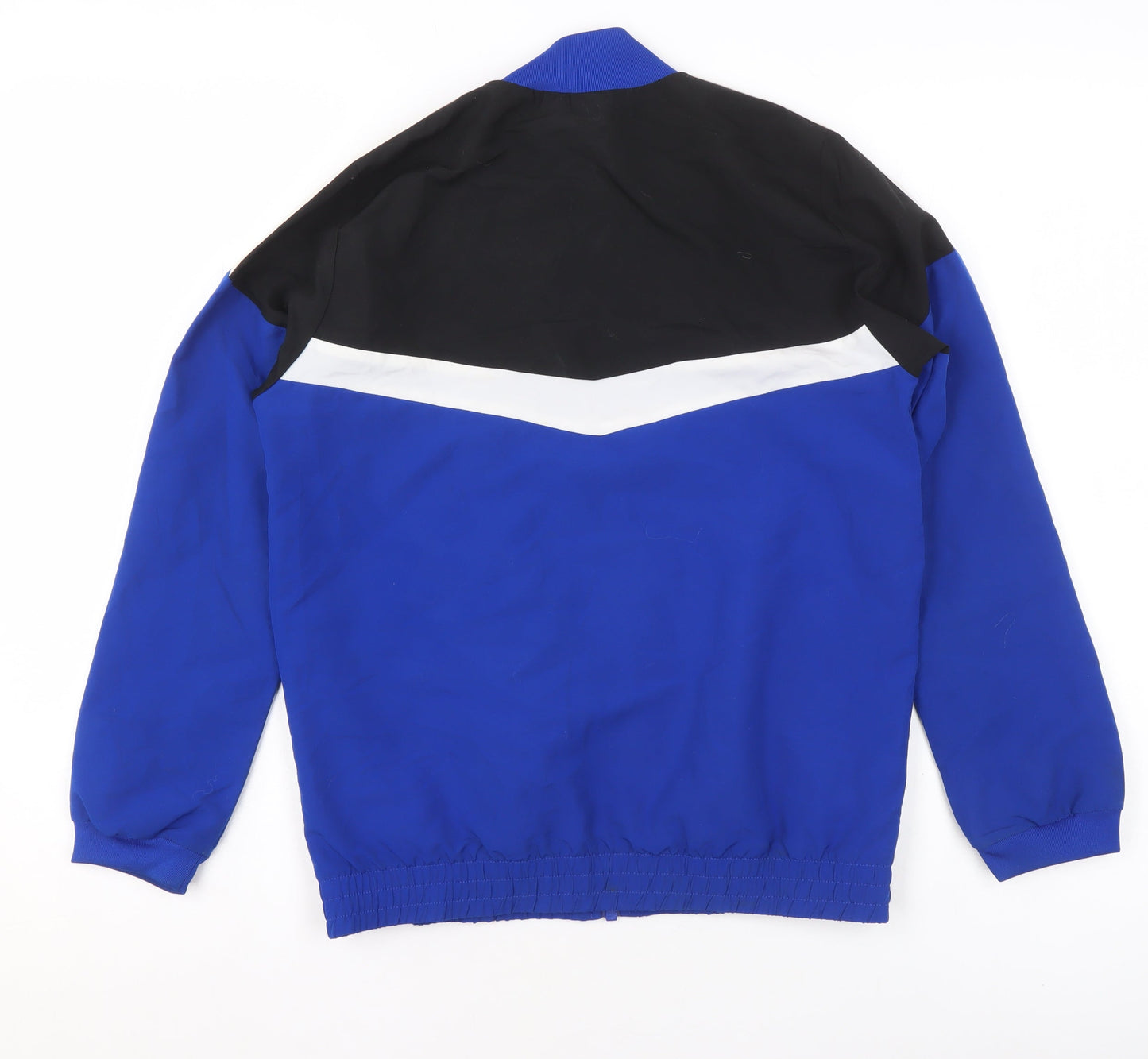Adidas Boys Blue Black Track Jacket 9-10 Years Full Zip Lightweight Sportswear