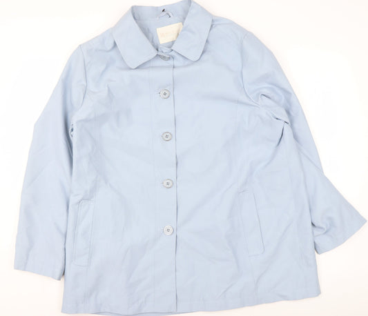 Rowlands of Bath Women's Blue Mid-Length Rain Coat Size 16