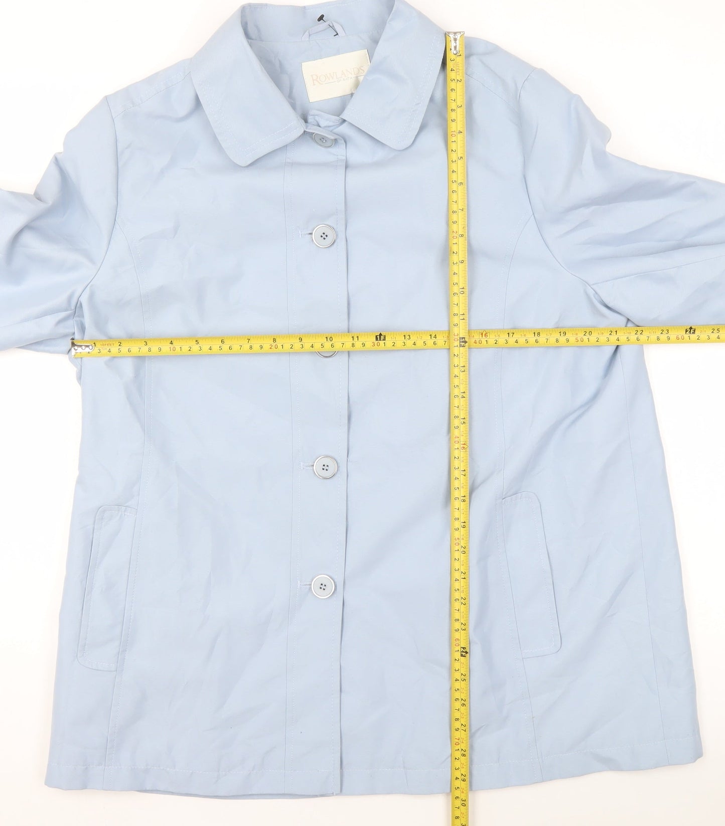 Rowlands of Bath Women's Blue Mid-Length Rain Coat Size 16