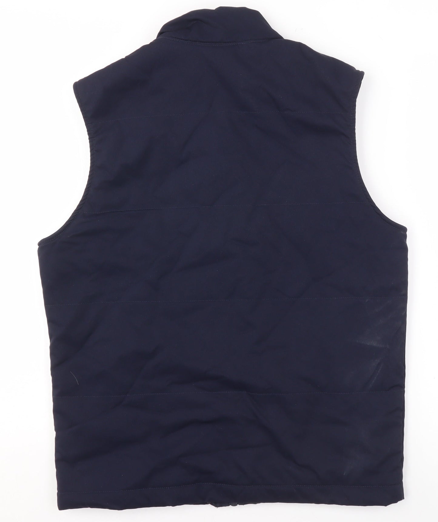Zara Womens Blue Padded Waistcoat Gilet Size 8 Sleeveless Zip Vest