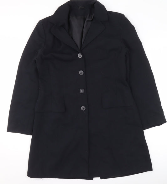 Dorothy Perkins Women's Black Mid-Length Coat Size 12 Classic Workwear