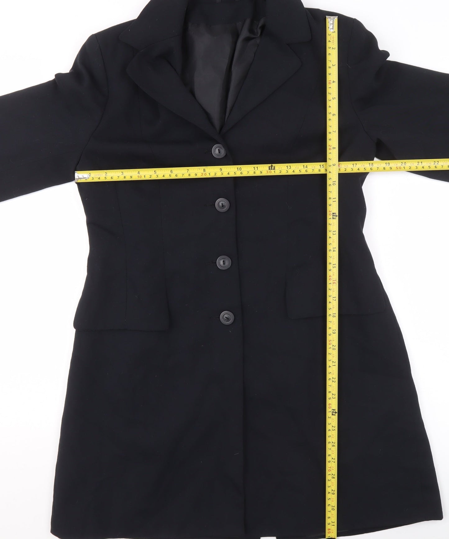 Dorothy Perkins Women's Black Mid-Length Coat Size 12 Classic Workwear