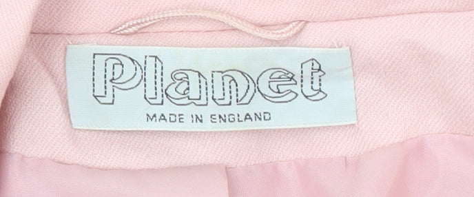 Planet Women Pink Pure New Wool Blazer Size 12 Regular Fit