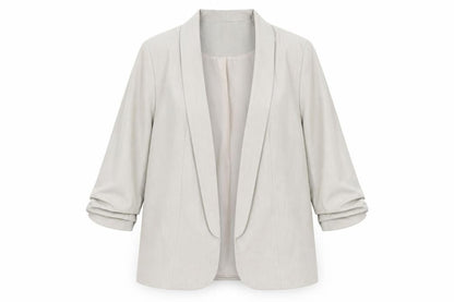 Pieces Women Beige Regular Fit Single-Breasted Blazer Size S